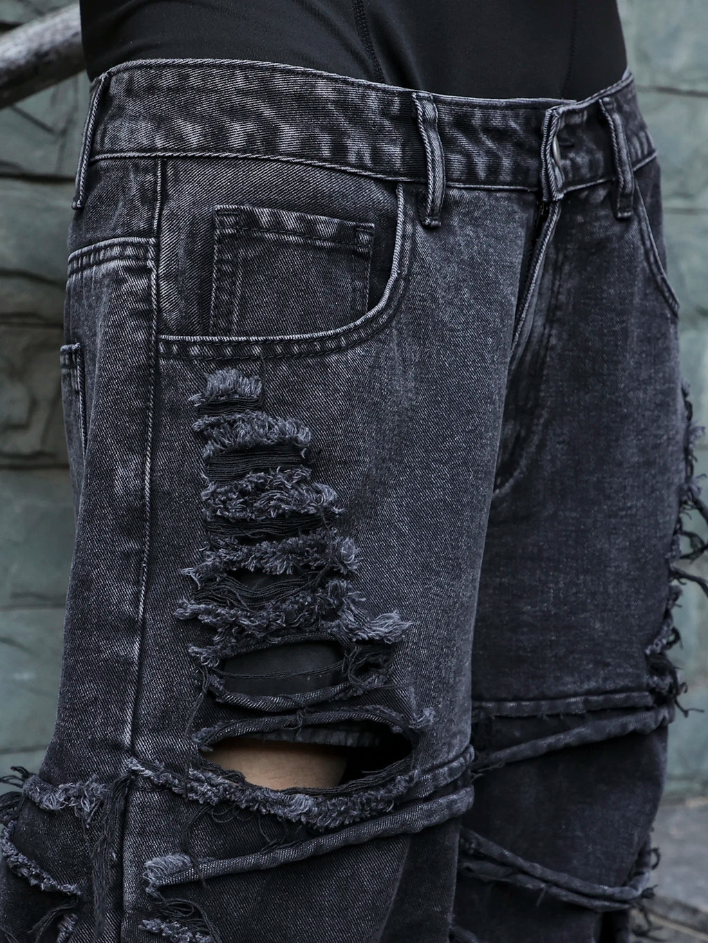Distressed Black Jeans