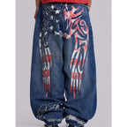 Tribal Print Baggy Jeans