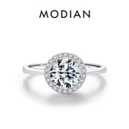 925 Sterling Silver Classic Geometric Round Oval Shape Zirconia Ring