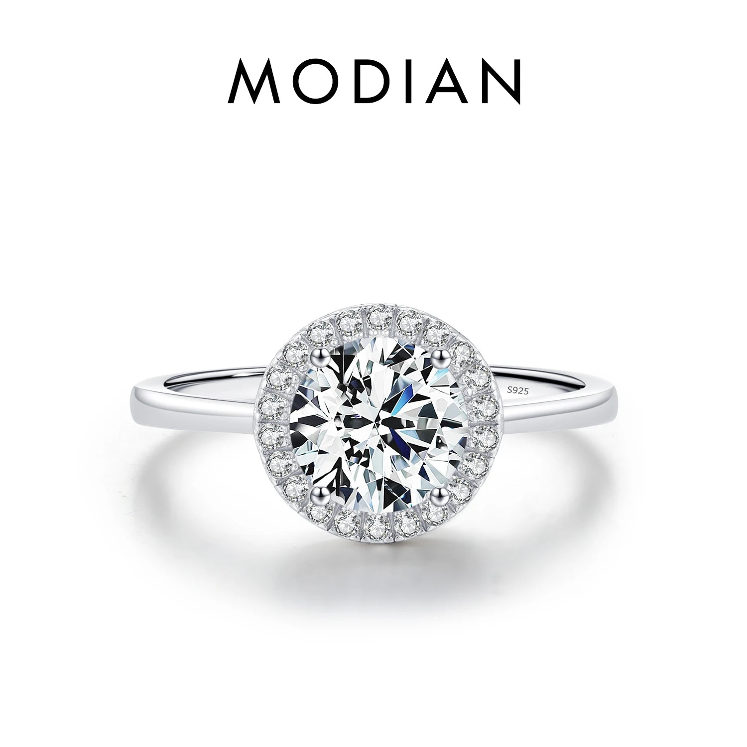 925 Sterling Silver Classic Geometric Round Oval Shape Zirconia Ring