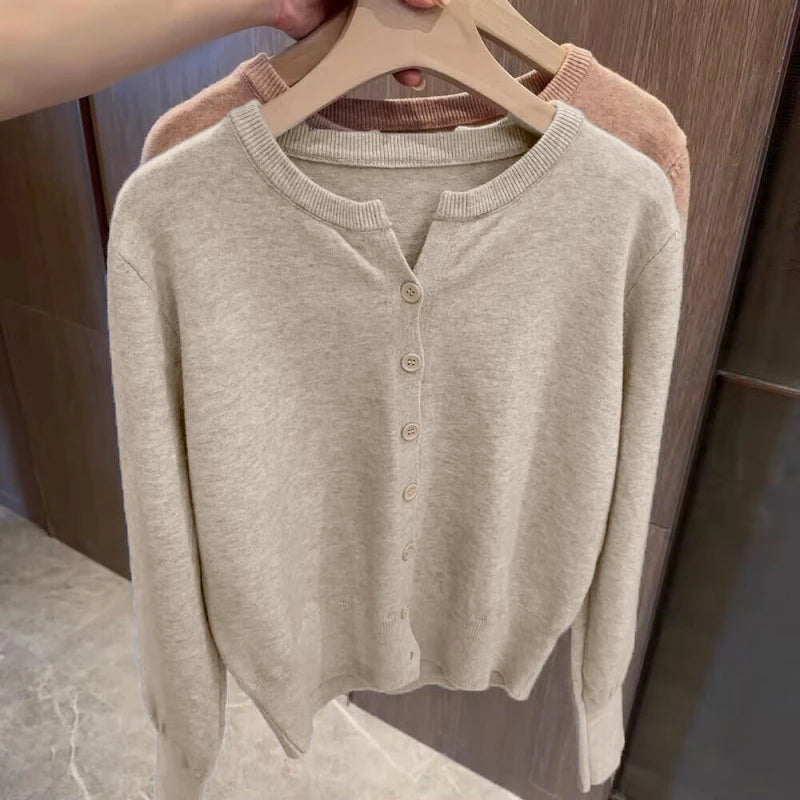 Knit Loose Short Cashmere Cardigan