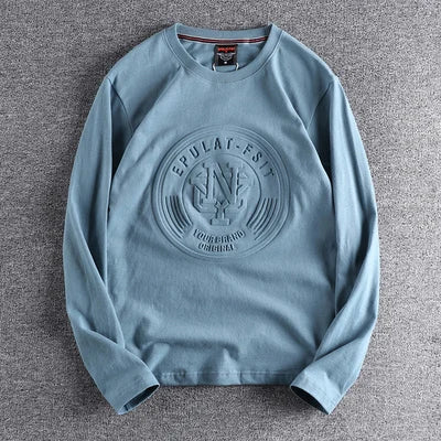 Minimalist Embossed Logo Long Sleeve Tee