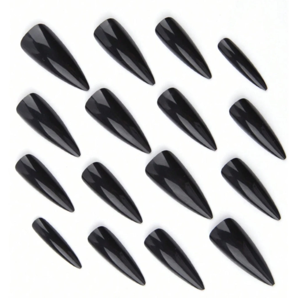 24pcs Extra Long Stiletto French Style Fake Nails