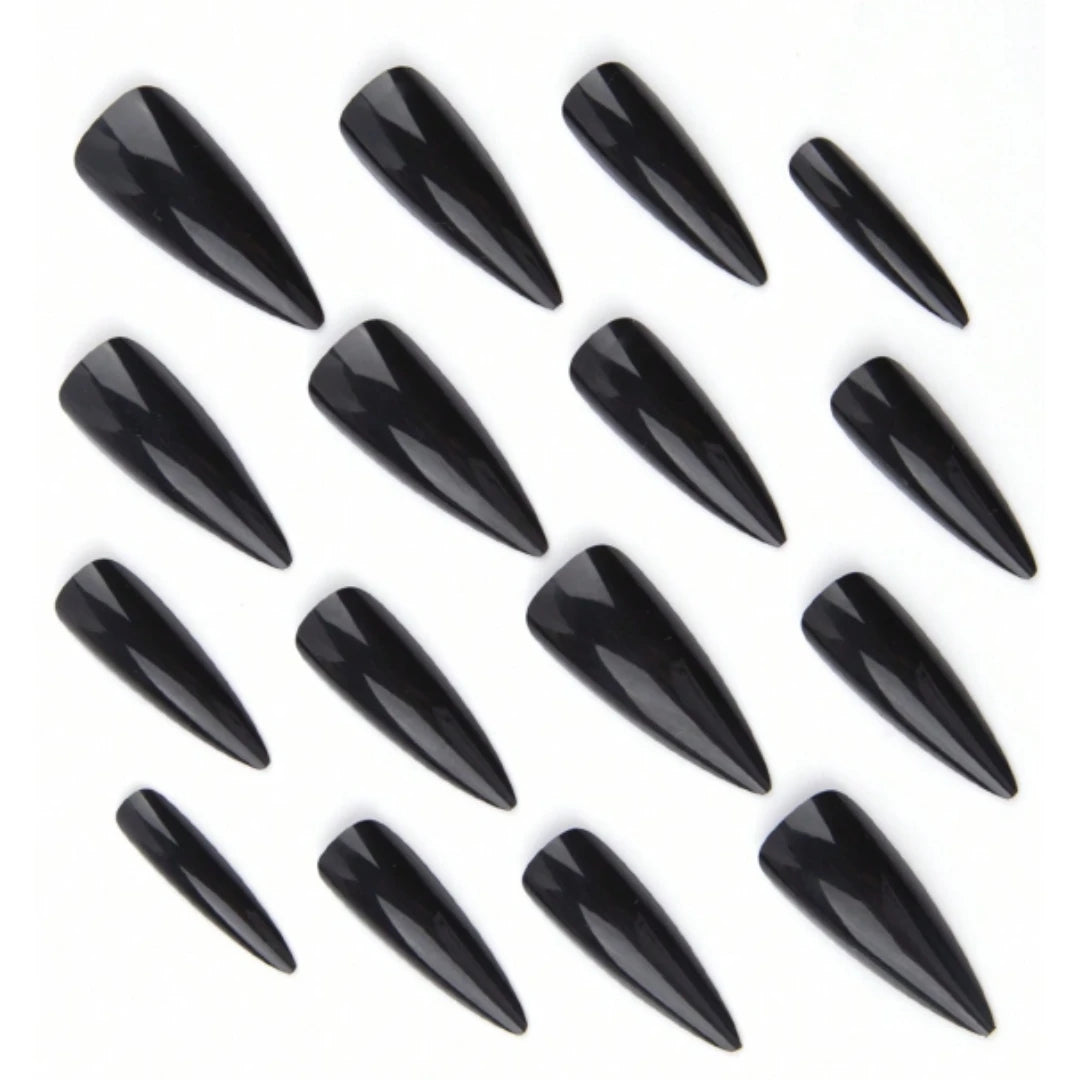 24pcs Extra Long Stiletto French Style Fake Nails