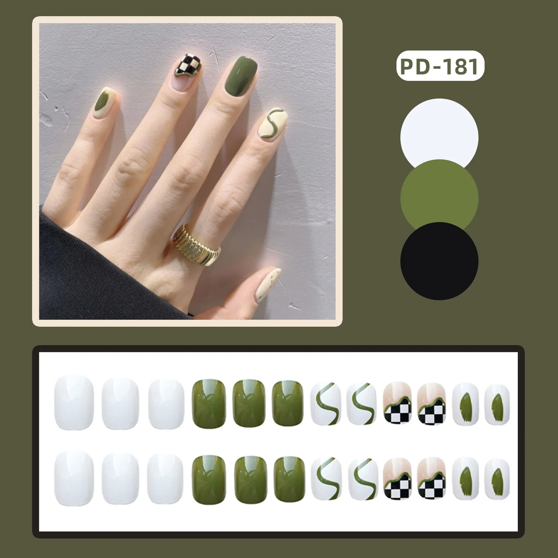 24P Rainbow Fake Nail
