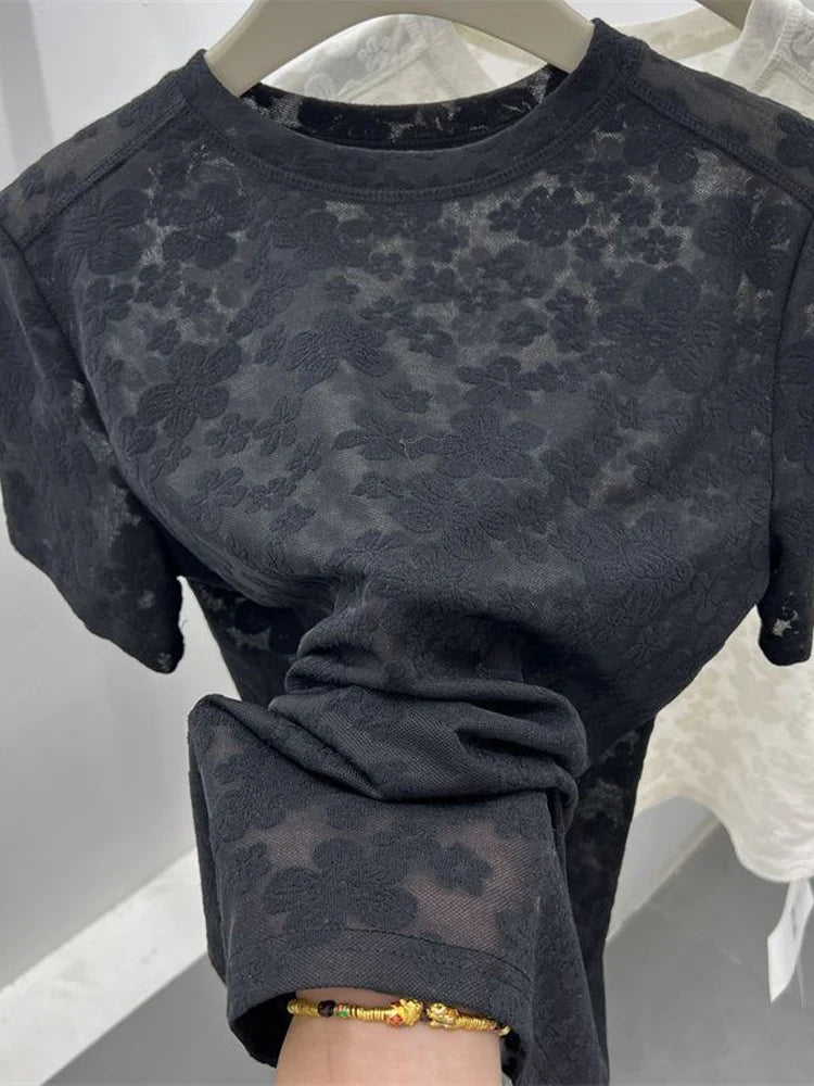 Lace Crew Top
