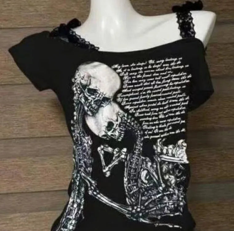 Lace Bandage Crop T-Shirt