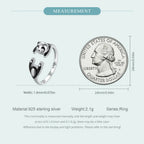 925 Sterling Silver Cute Panda Open Ring