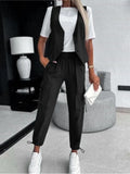Striped Printed Vest Trousers 2-Piece Set