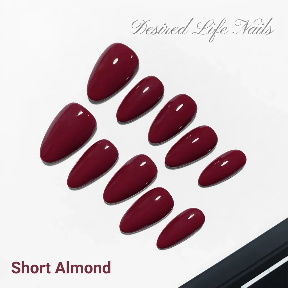 Short Black Simple Handmade Press on Nails
