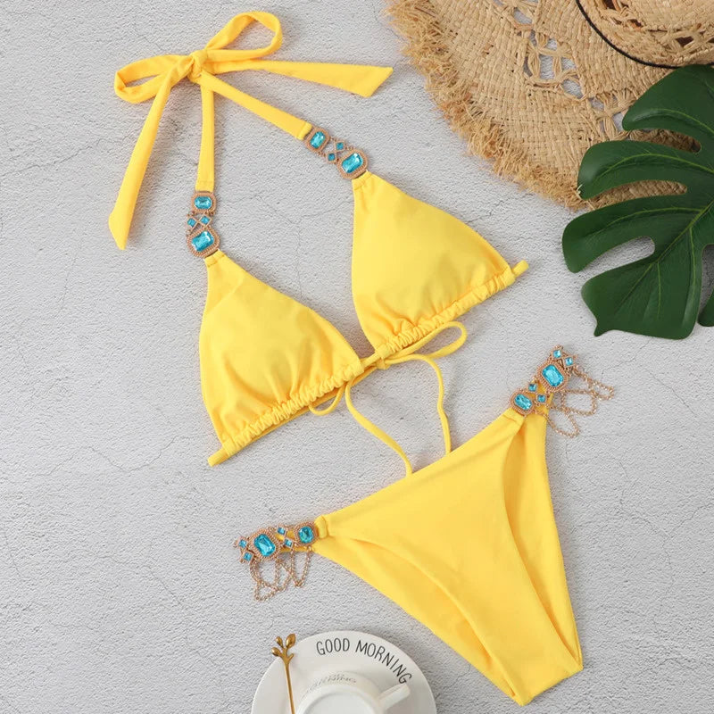 Rhinestones Bikini