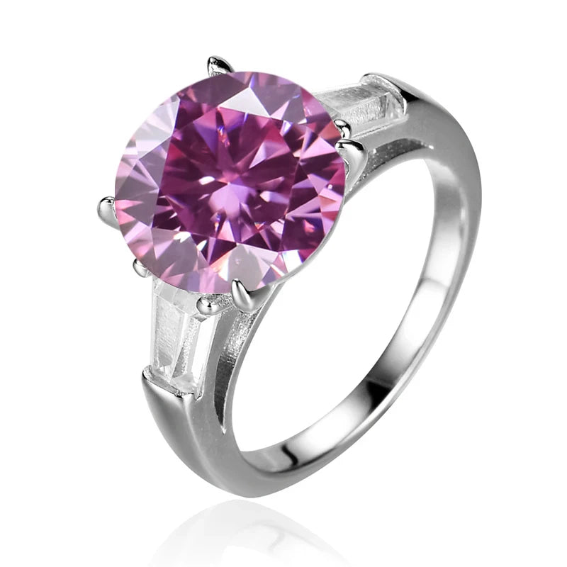 Round 5 Carat Moissanite Diamond Ring