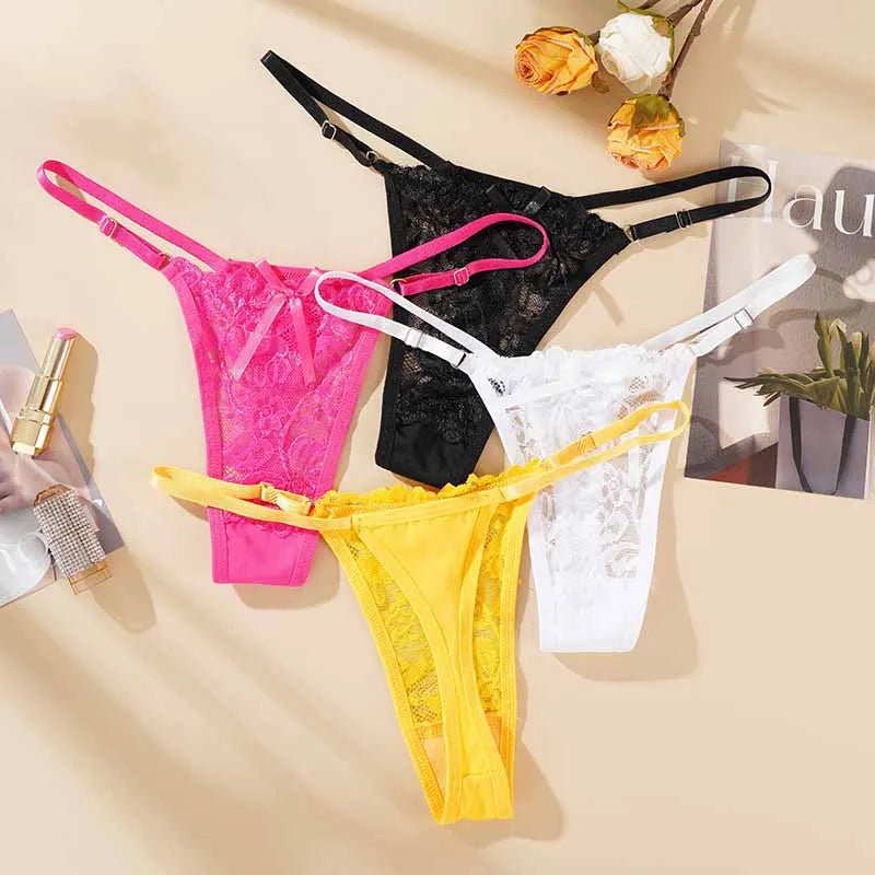 Adjustable Waist Lace Thong