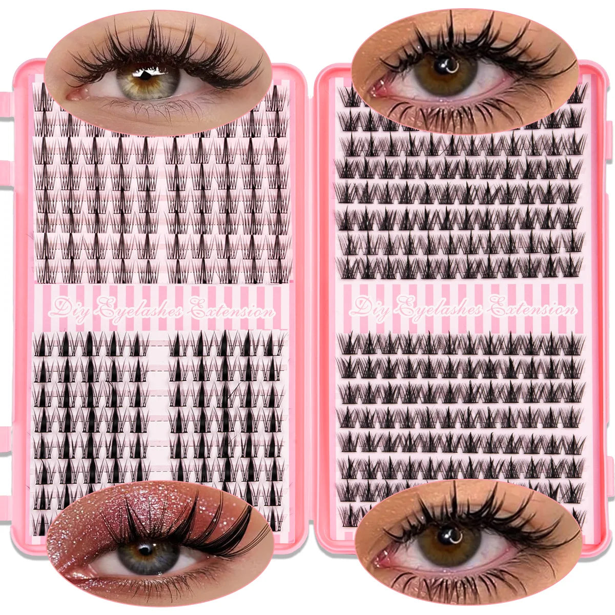 DIY Natural Cluster Lashes Manga Lashes Soft Wispy Individual Cluster Eyelashes Extension Makeup