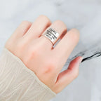 925 Sterling Silver Personality Wide Letters Adjustable Ring