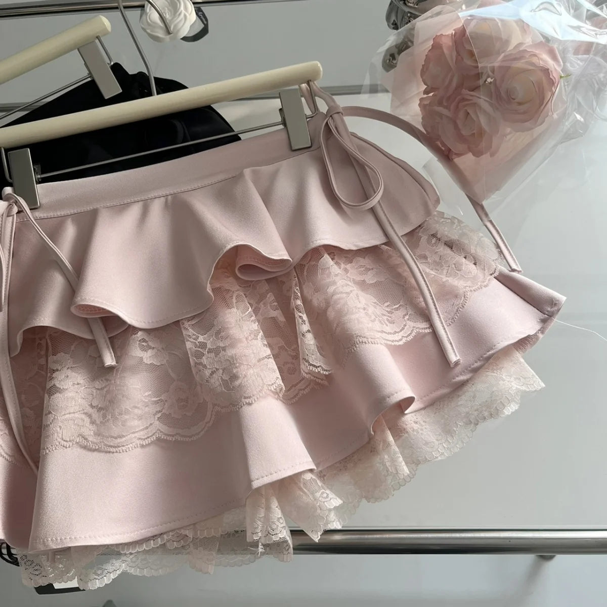 A-Line Skirt with Lace Trim