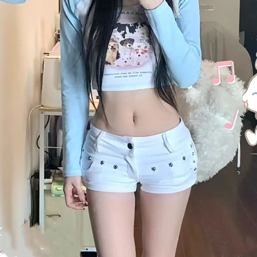 Low Waist Rivet Shorts