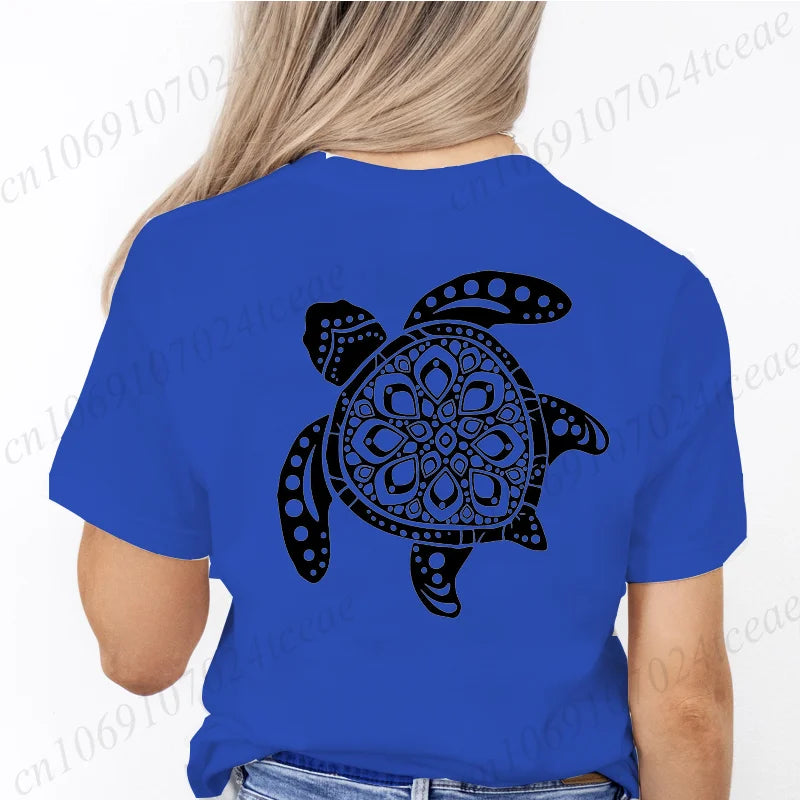Sea Turtle Floral Print Tee