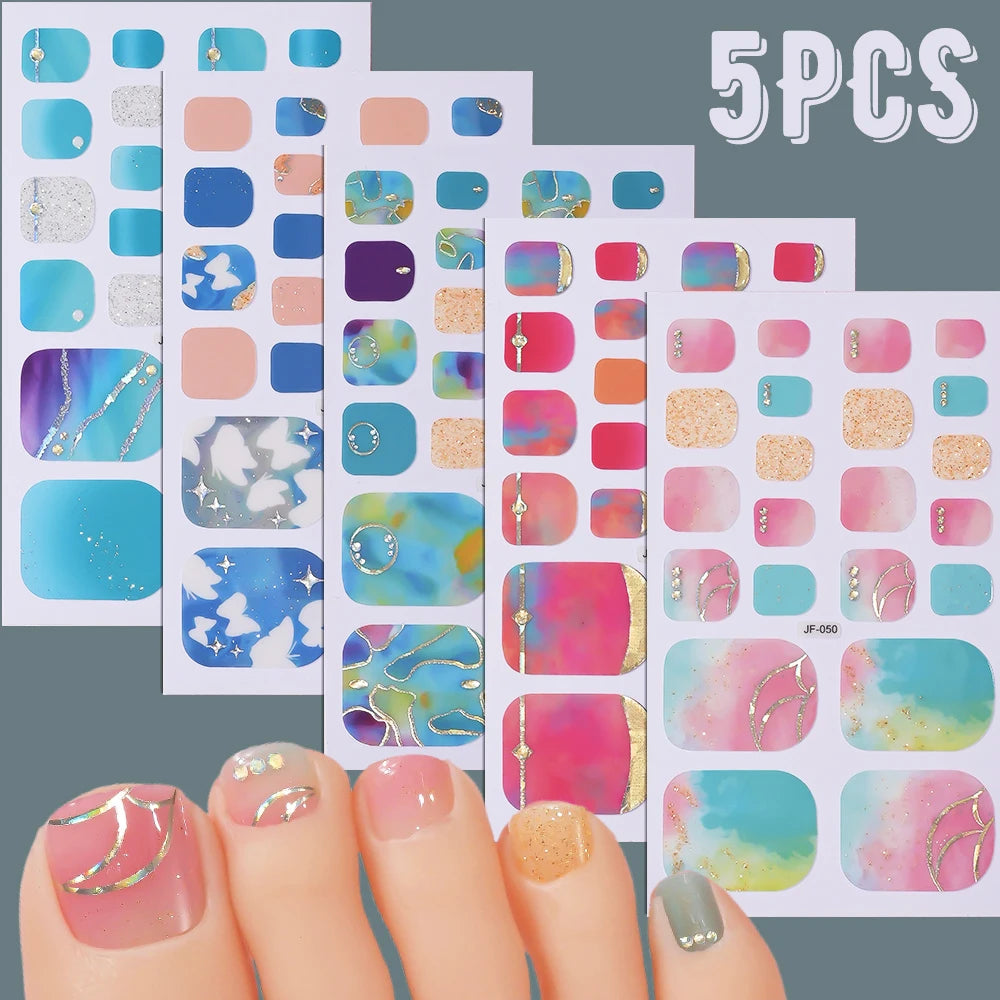 1 set 110 tips Shine Glitter Toenail Stickers