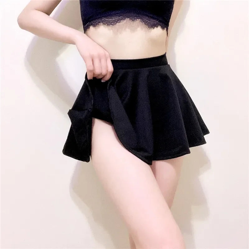 High Wiast A-Line Silk Mini Pleated Skirt