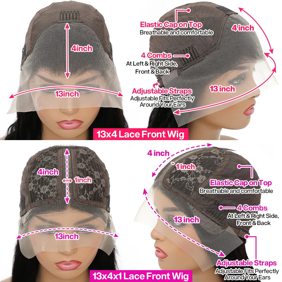 Ying Bone Straight Peruvian Neapolitan Colored Pink Brown 13x6 Lace Frontal Wig