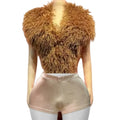 HLJ&GG Fashion Fur Sleeveless Vest Two Piece Set