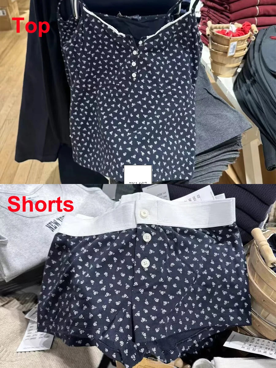 Sweet Floral Vest Shorts Set