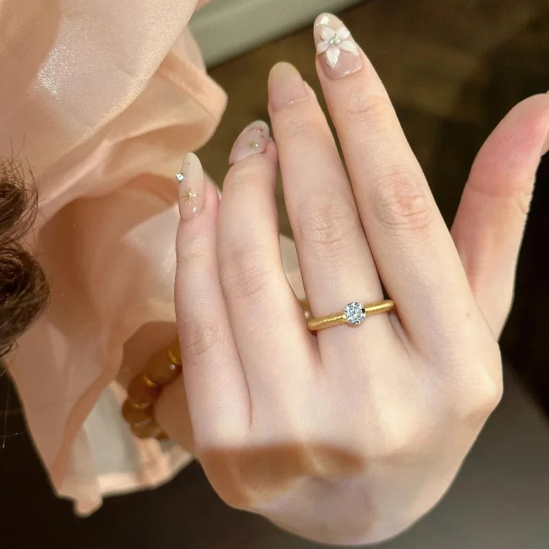 Inlaid Single Diamond Ring