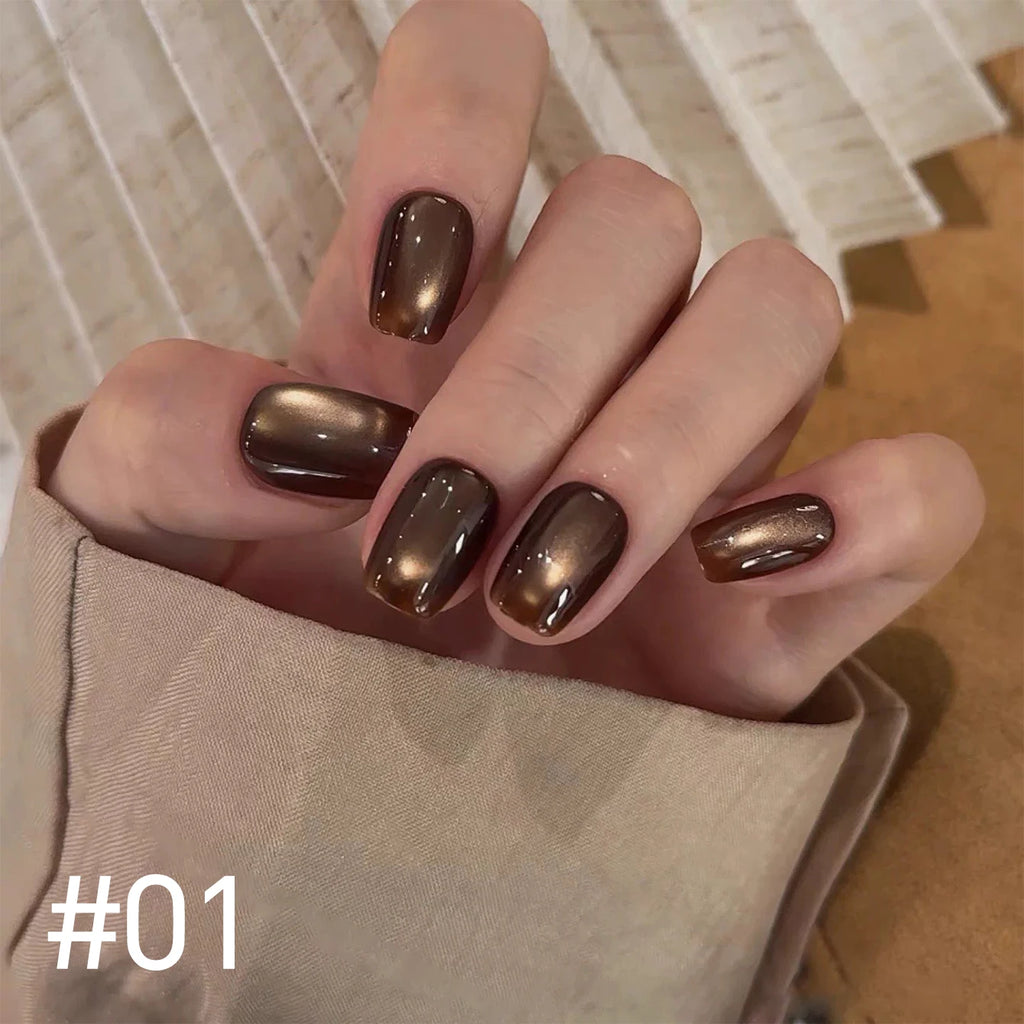 12ml 1-21pcs Brown Gold Cat Eye Gel Nail Polish