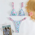Light Blue Floral Print Bikini