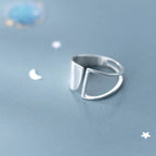 925 Sterling Silver Geometry Open Ring