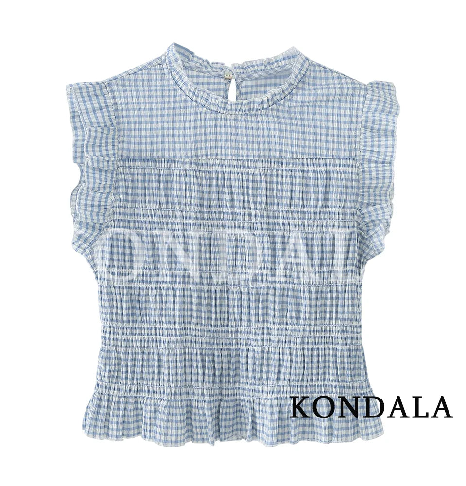 KONDALA Plaid Sleeveless Top
