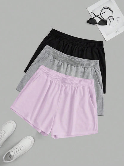 Elastic Waist Biker Shorts