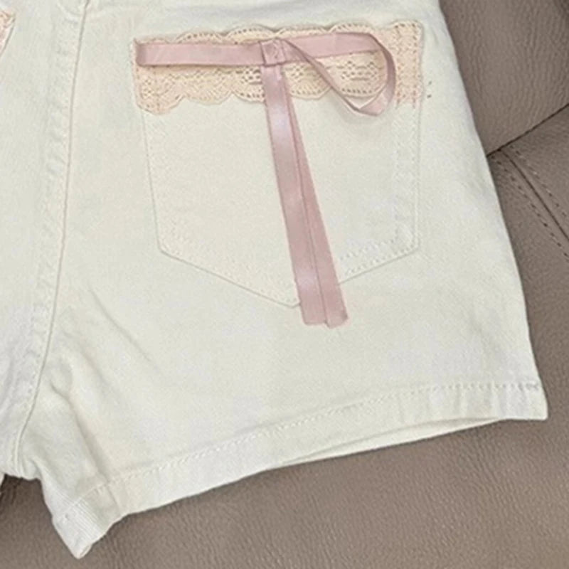 Bow Denim Shorts