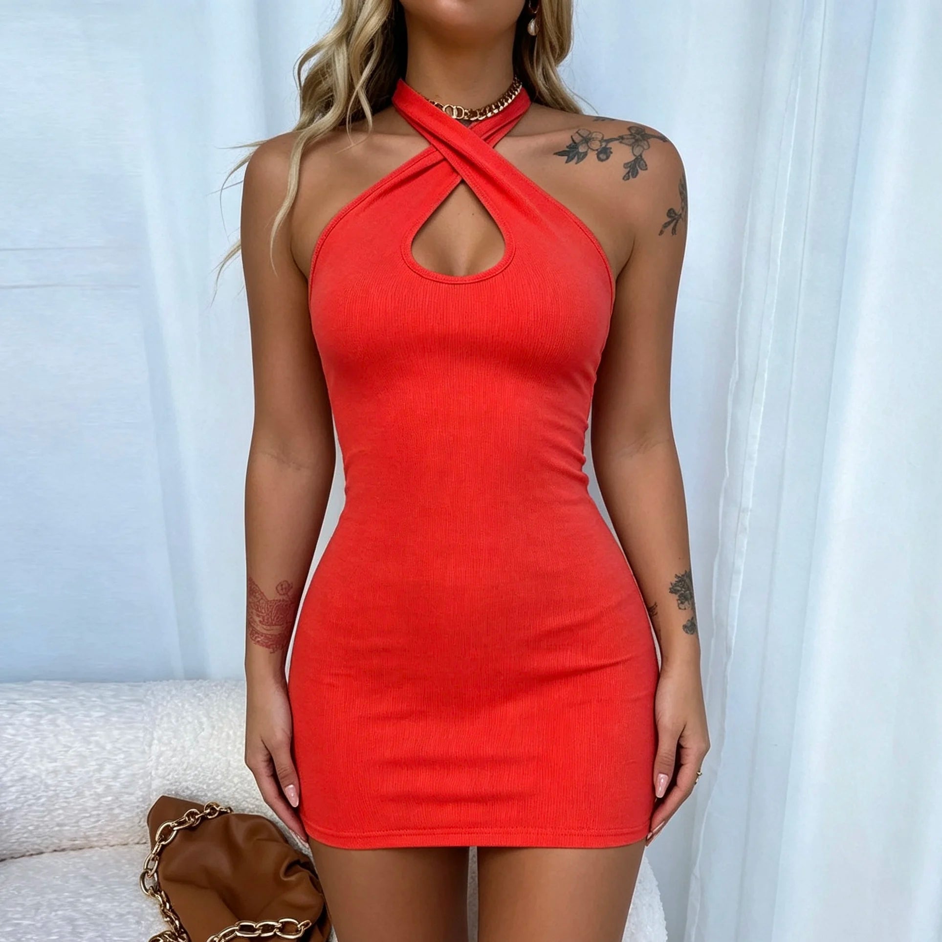 Halter Neck Mini Dress