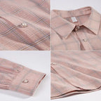 Cold-Shoulder Plaid Button-Down with Bow Sleeves