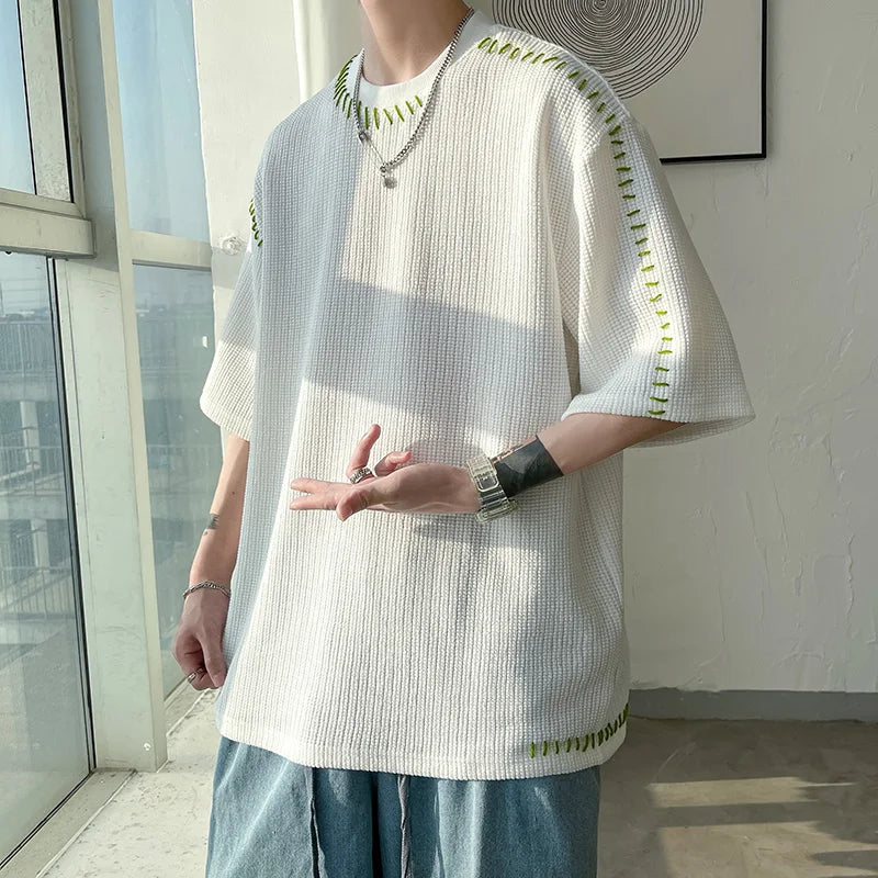 Waffle Knit Oversized T-Shirt