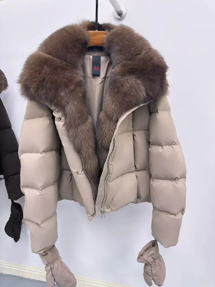 OFTBUY Puffer Down Coat With Gloves