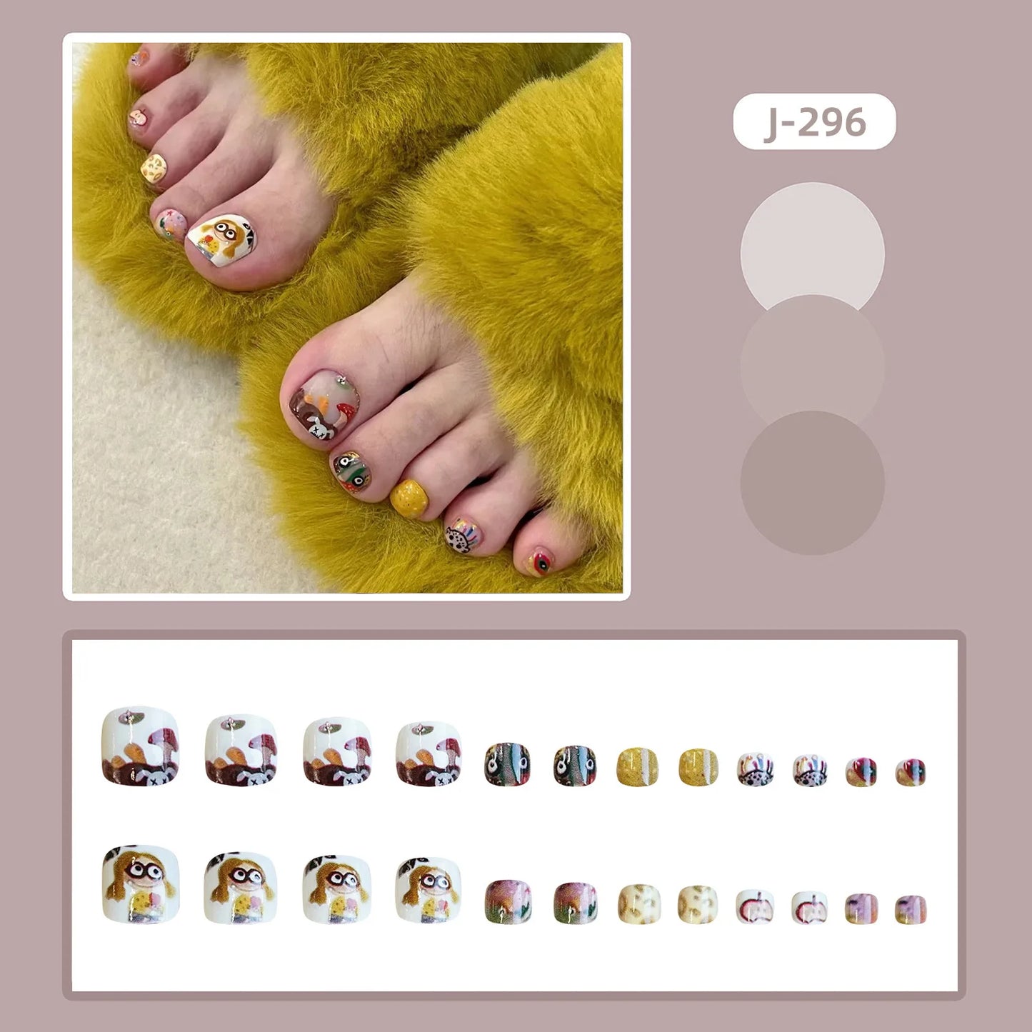 24pcs Shiny White False Toenails with Glitter Powder Design Square Fake Toe Nails Women Wearable Full Cover Press on Toenails