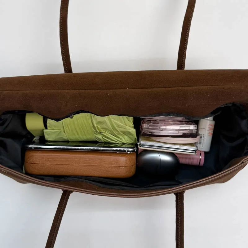Faux Suede Shoulder Bag