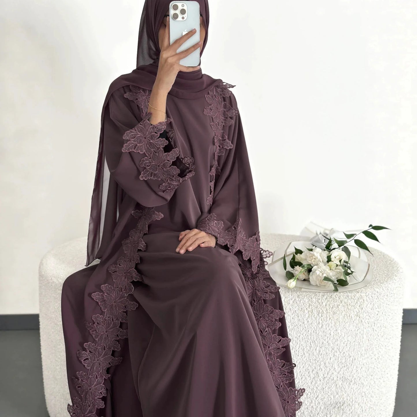 Eid Dress Abaya Suit Lace Cardigan Robe Women Muslim Dresses 2 Piece Set Ramadan Dubai Party Abayas Kaftan Vestidos Jalabiya