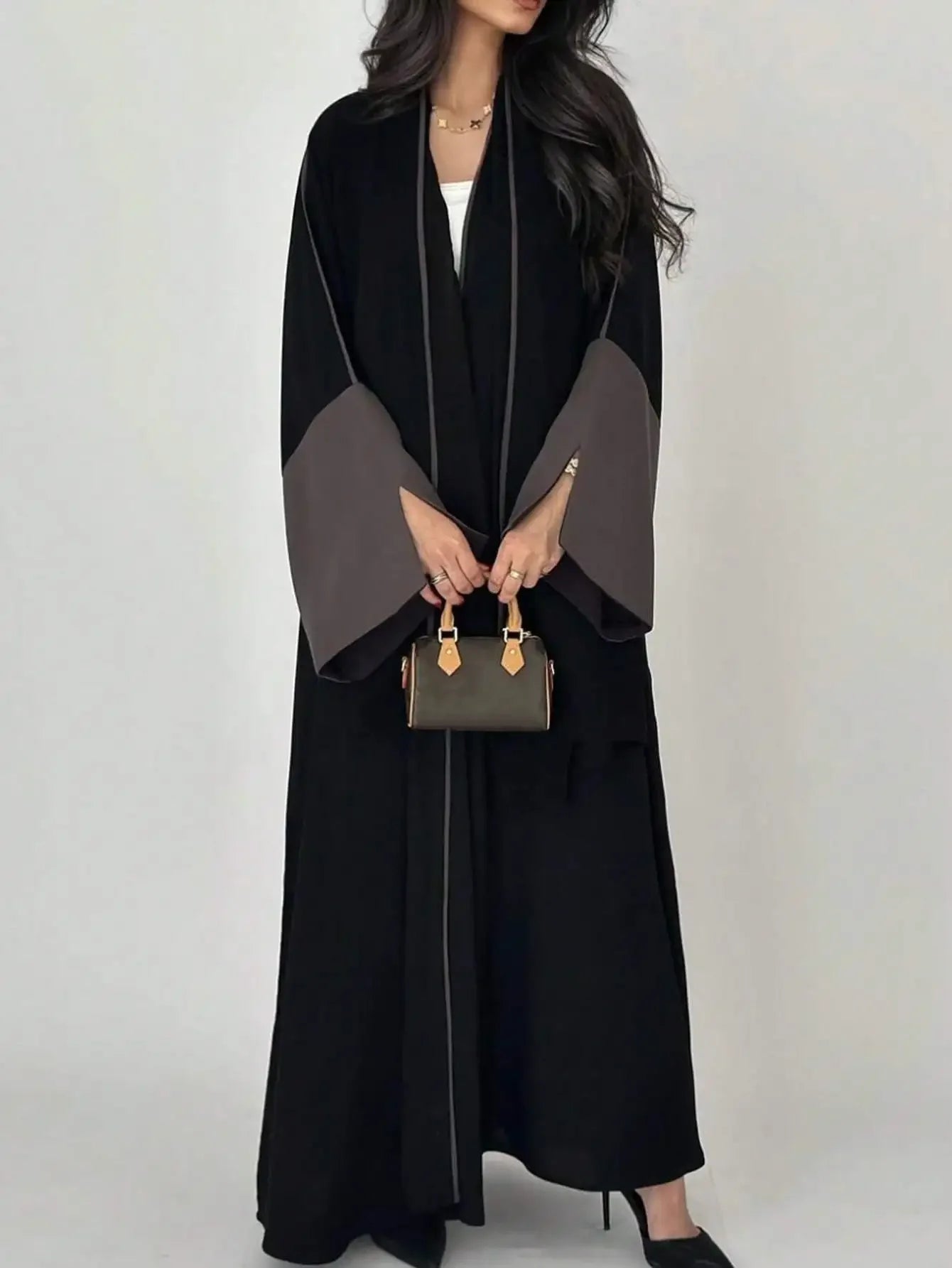 Loose Full Sleeve Open Front Abaya