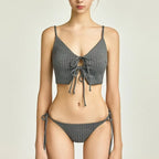 Pinstripe Crop Top and Mini Skirt Set