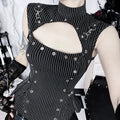 Pinstripe Cut-Out Corset Top