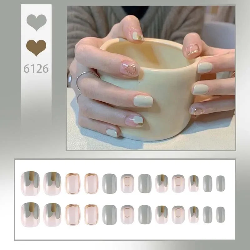 24P Rainbow Fake Nail