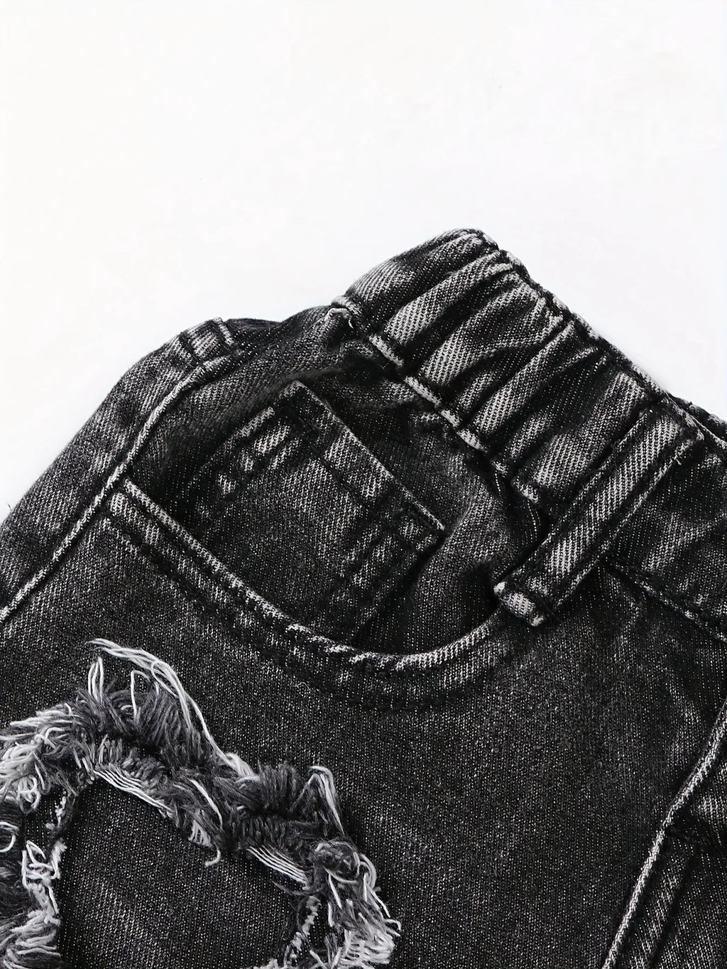Heart Pattern Patchwork Straight-Leg Jeans