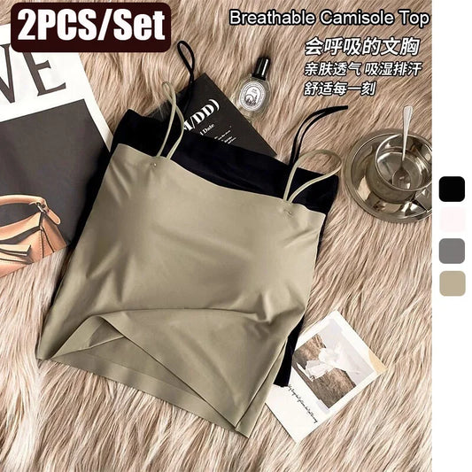 2PCS/Lot Ice Silk Back Camisole Top
