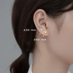 925 Sterling Silver Zircon Spiral Beads Bone Earrings