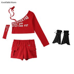 Off Shoulder Crop Top Jogger Pants Set