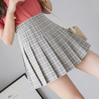 Pleated Plaid Skirt